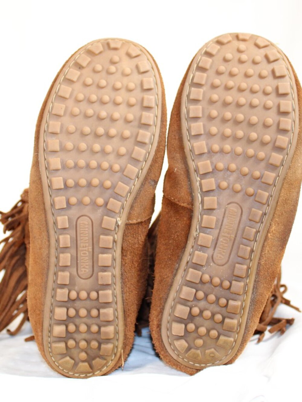 Minnetonka moccasin fringe suede boots y2k 2010s women size 10 - Picture 4 of 7